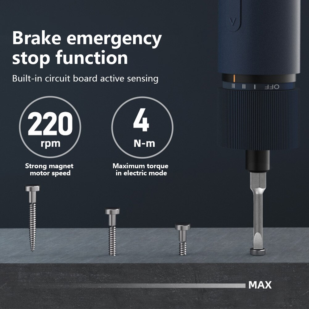 3.6V Mini Electrical Screwdriver Set Smart Cordless Rechargeable Battery Screwdriver with LED Light + 10pcs Screwdriver Bits
