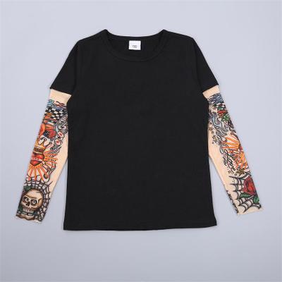 Kinderkleding Jongen Tattoo T-shirt Zomer Cartoon Lange Mouw Tees Gedrukt T-shirts Kids Tops Baby Vestidos