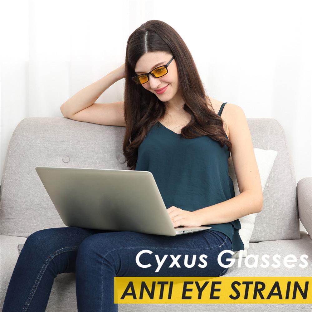 Cyxus Blue Light Blocking Glasses TR90 Rectangle Computer glasses Anti Eye Eyestrain Yellow Lenses Unisex 8327