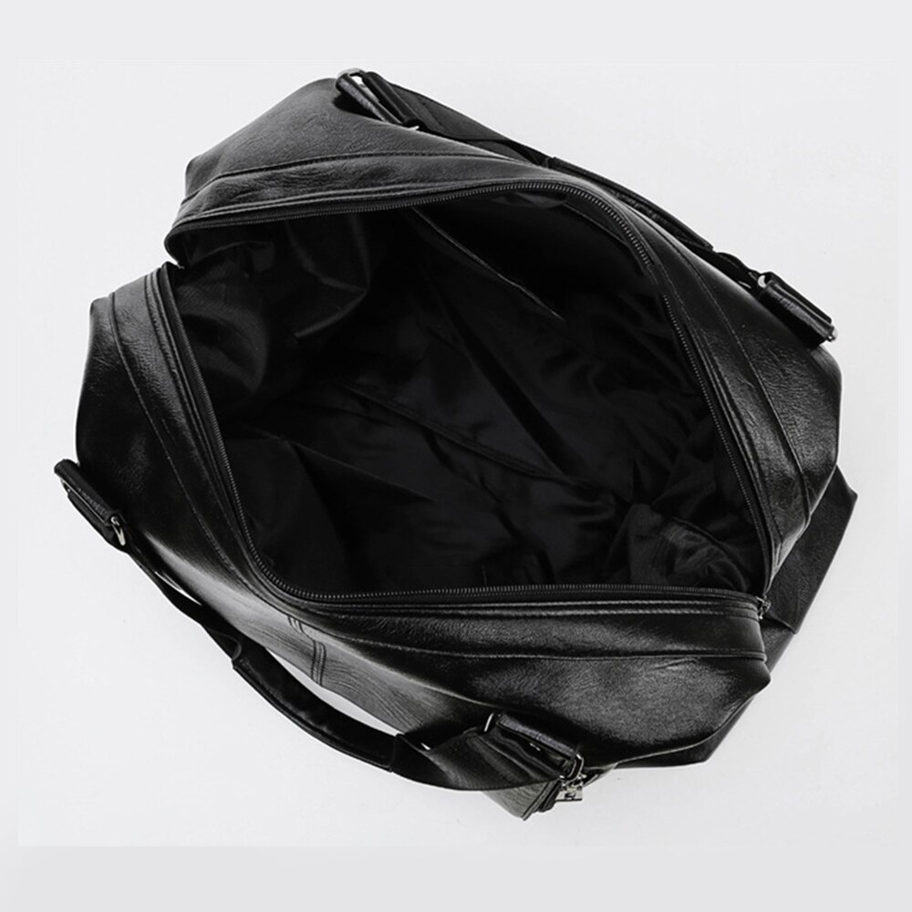 Mænds håndtaske læder stor kapacitet rejsetaske skuldertaske rejse duffle tote taske afslappet messenger crossbody bagsx 155d