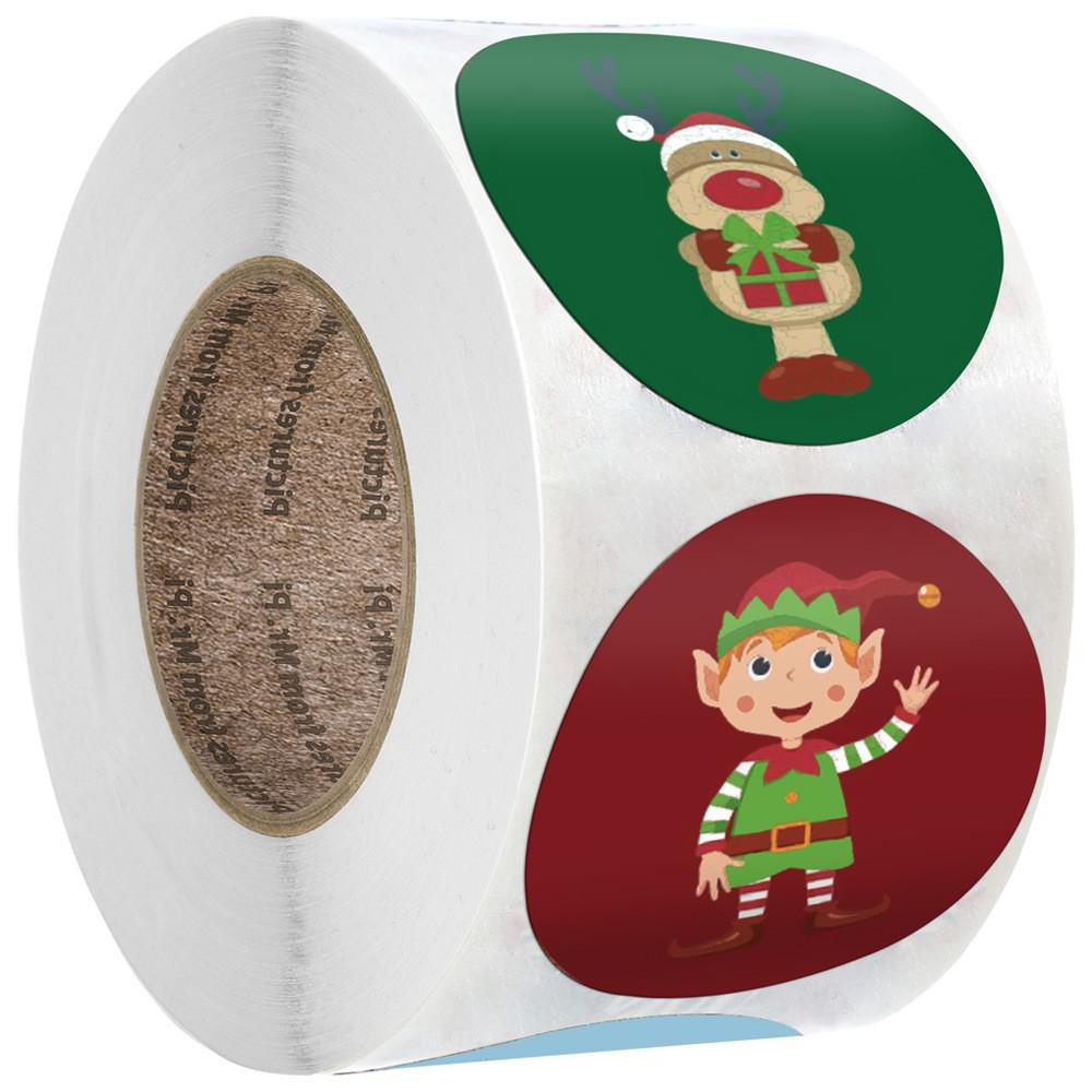 500pcs Cute Christmas Stickers Roll Santa Award For Kid Party Diary Decoration Family Label Sealing Decor Stickers: H