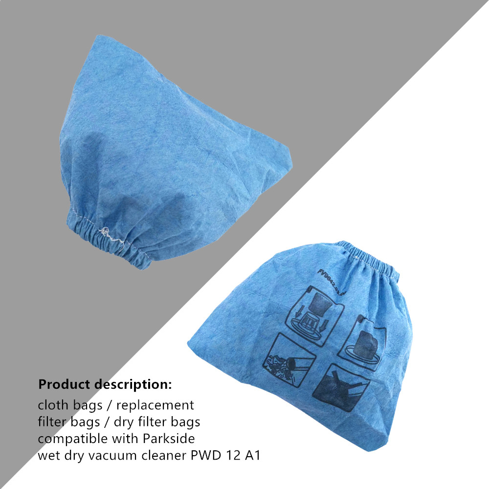 3pcs Fabric Filter Bag Dry Filter compatible with Lidl Parkside Wet Dry NTS PWD 12 A1 353257/385114/332961 vacuum cleaner parts