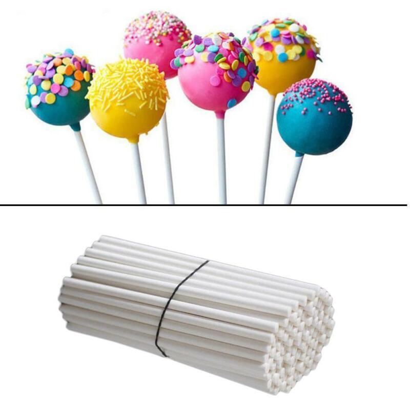 100 Stuks Wit Papier Sticks Kan Worden Gebruikt Om Chocolade Cake Lollipop Snoep Mallen, die Zijn Ook Ideaal Voor Handwerk