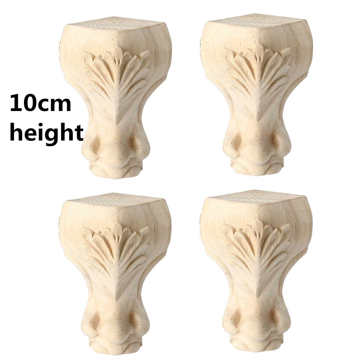 Patas de madera maciza tallada para muebles, pies de estilo europeo para muebles, muebles de TV, accesorios de decoración Vintage para el hogar, 10/15cm, 4 Uds.: 150x60mm