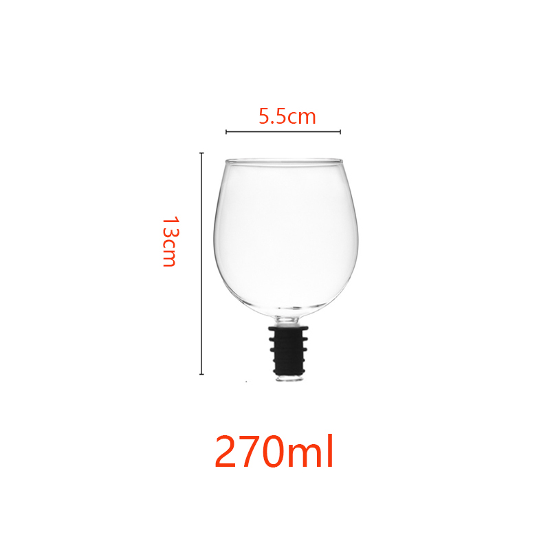 270/500 ml Weinflasche, Glasaufsatz, direkt aus der Flasche trinken, klare Schnapsglas-Tasse, Weindekanter mit Silikondichtung: Beige
