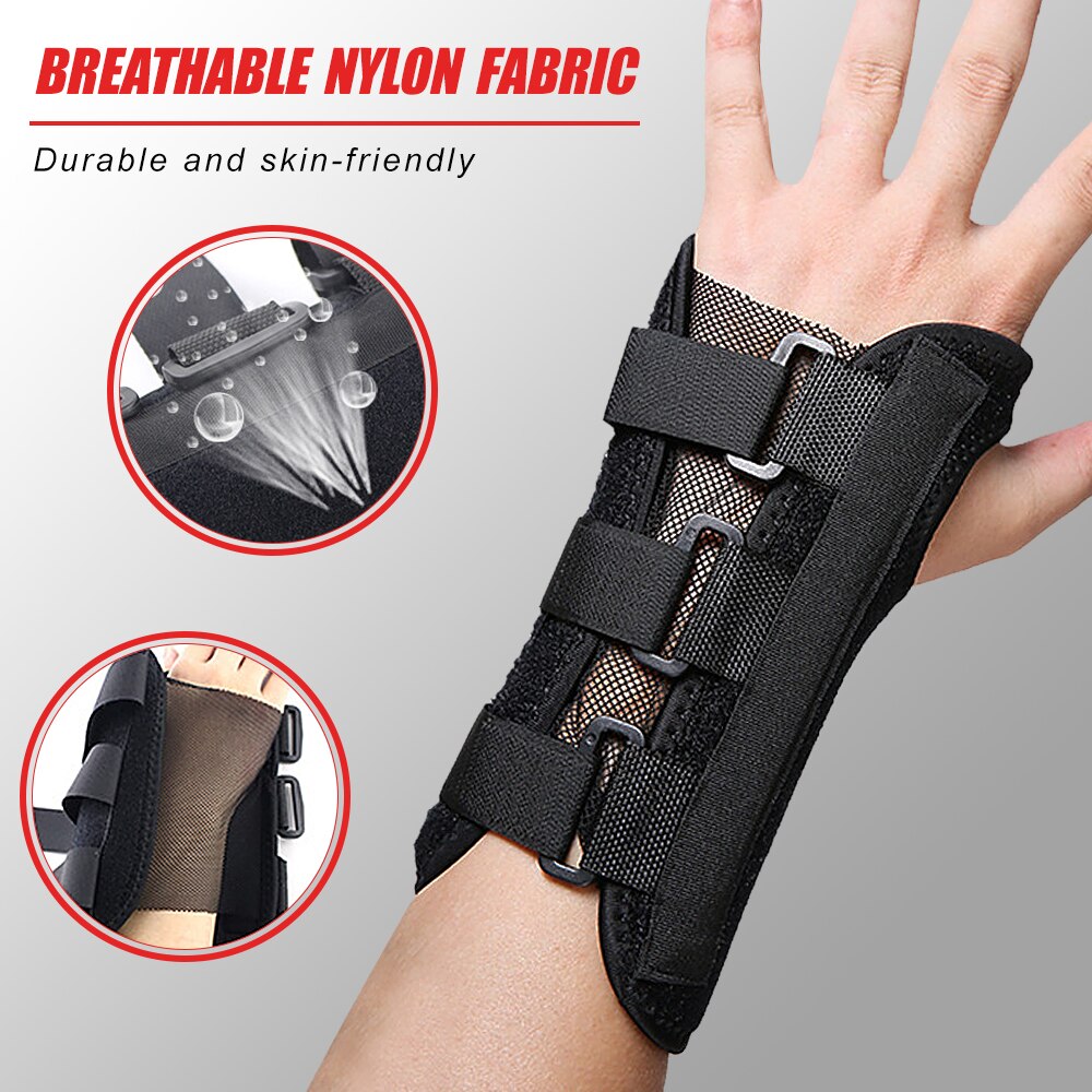 Wrist Support Brace Wrist Stabilizer with Removable Splint Adjustable Wrist Protector for Wrist Sprain Fractures Pain Relief