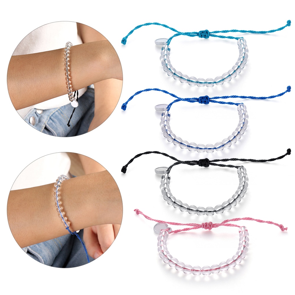 4ocean Handmade Natural Stone Transparent Beads Beaded Bracelet Women Boho Rope/cord Friendship Wristband Bracelet Femme Jewelry