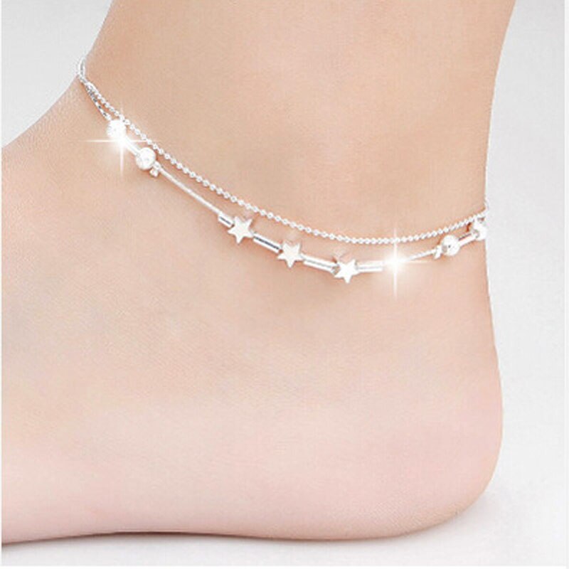 Mode Vrouwen Little Star Enkelband Armband op De Been Mode Zomer Strand Voet Sieraden Tobilleras De Plata Para Mujer z0613