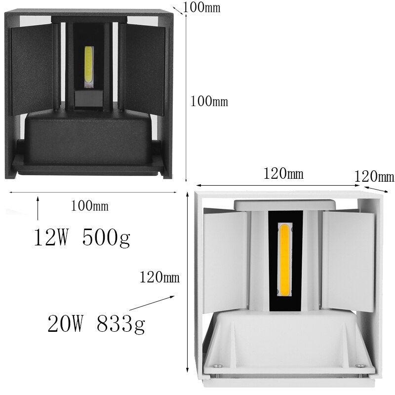 Waterdicht Home Decor 12W 85 ~ 265V Cob Led Wandlamp Indoor Outdoor Straat Wandlampen Voor Slaapkamer hal Veranda