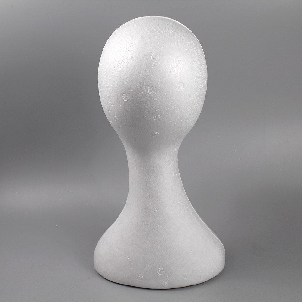 Female Plastic Plain Face Mannequin Manikin Head Model Wig Sunglasses Eyeglass Hat Cap Display Stander - White Black Skin Color