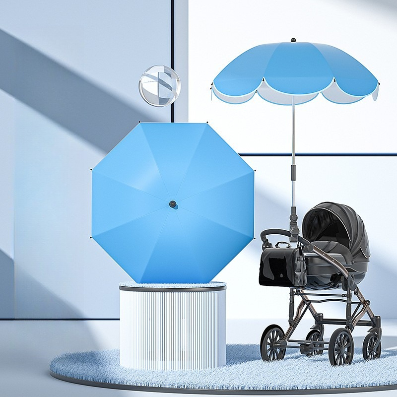 Carrinho de bebê dobrável guarda-chuva uv sol proteção contra chuva 360 graus ajustável universal carrinho pára-sol dossel capa bebê