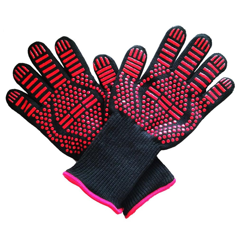 Guantes ignífugos de Kevlar para barbacoa, 1 Uds., resistentes al fuego, 500 grados, para horno microondas, aislamiento térmico: Default Title