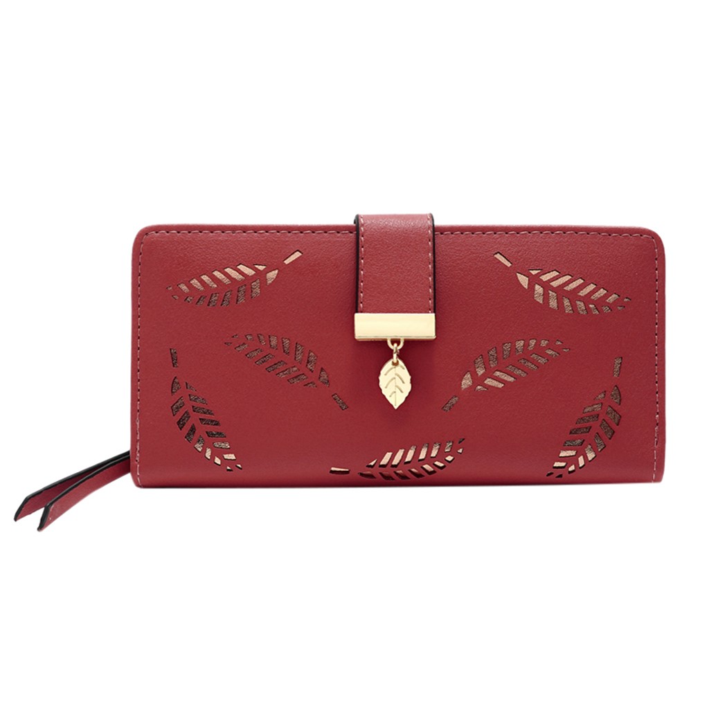 Vrouwen Portemonnee Pu Lederen Tas Vrouw Lange Wallet Gold Hollow Bladeren Pouch Handtas Voor Vrouwen Portemonnee Kaarthouders Clutch #14