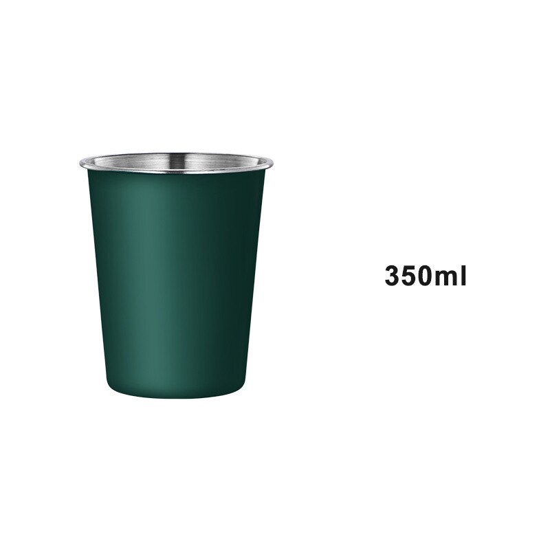 Taza de agua de acero inoxidable 350 gruesa de 500/304 ml, taza de jugo de bebida fría para el hogar, taza de cerveza portátil para el coche al aire libre