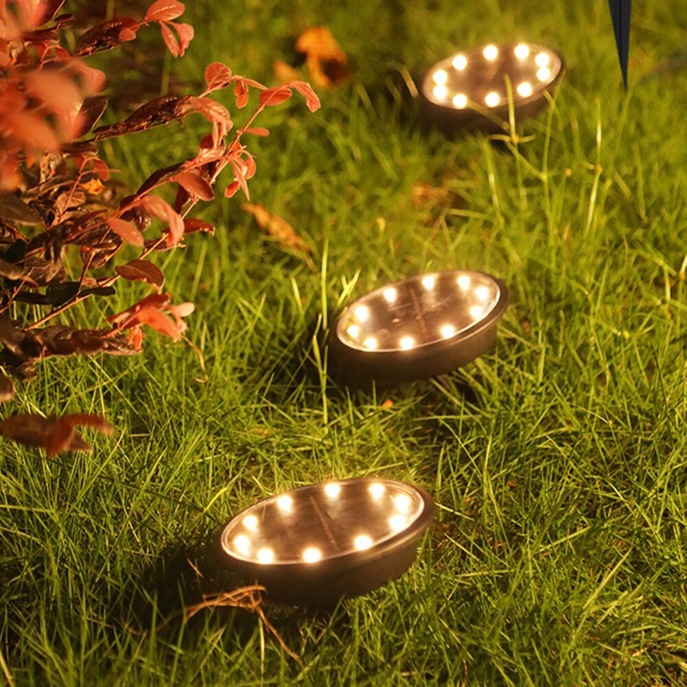 Lampes au sol solaires 10 LED étanche en plein air jardin paysage chemin pelouse lampe maison jardin sous sol lampe