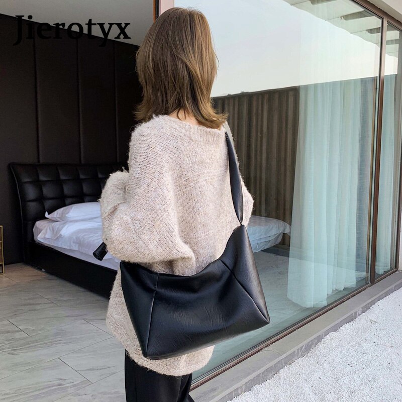 JIEROTYX Casual Taschen Frauen Persönlichkeit Weiche Leder Damen Einzel Schulter Messenger Taschen Schwarz Bolsa Feminina Mädchen