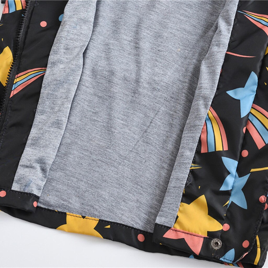 Kinderen Herfst Winter Warme Jas Kid Baby Meisjes Jongens Bloemenprint Hooded Rits Winddicht Uitloper Baby Kleding #1018