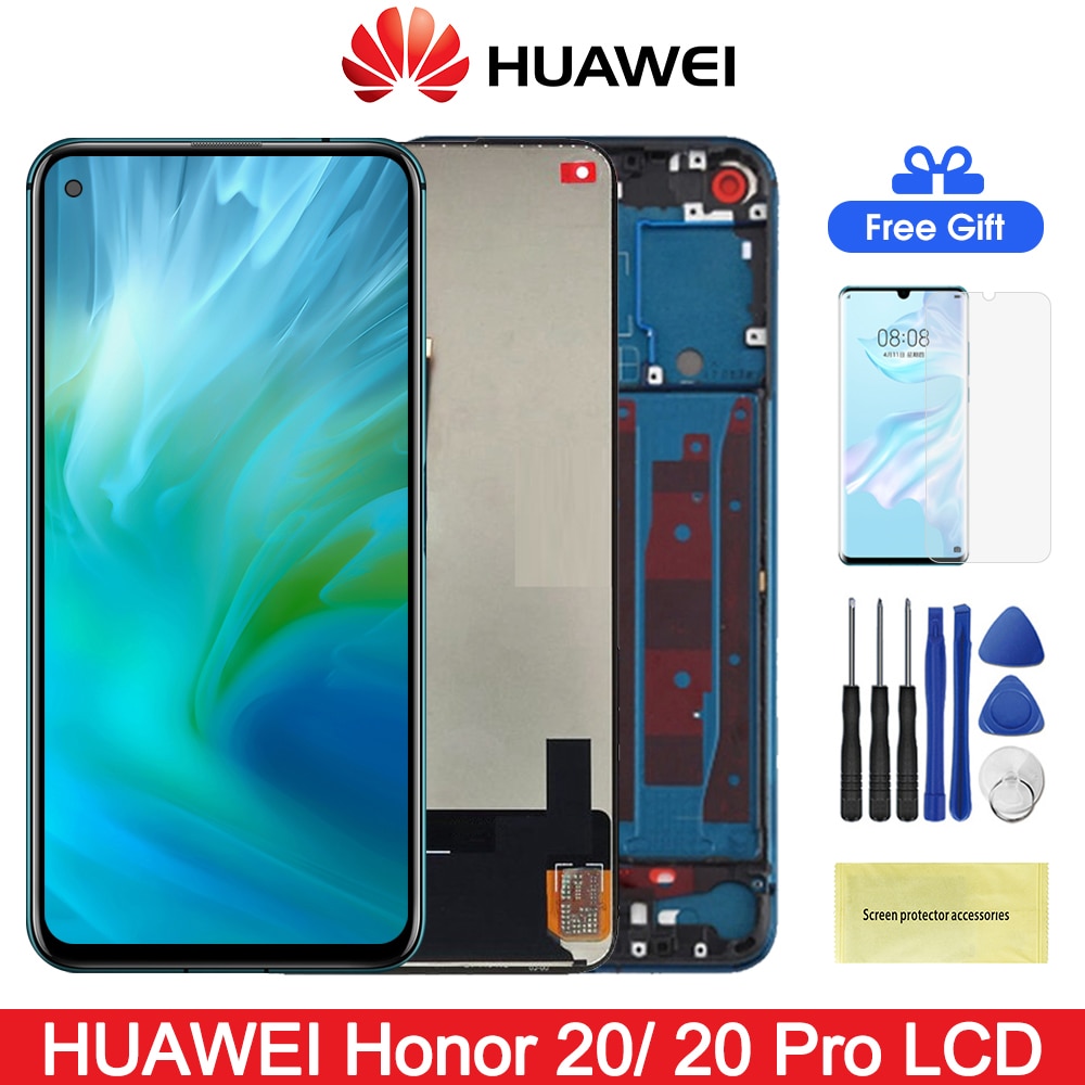 6.26'' Original Nova5T Lcd for Huawei Honor 20 LCD Touch Screen With Frame Digitizer Assesmbly For Honor 20 Pro YAL-AL10 YAL-L41