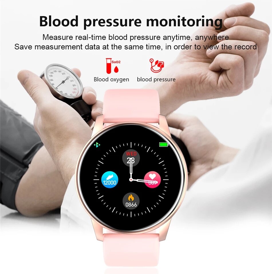 Smartwatch dames hartslagmeter fitnessarmband sporthorloge smartwatch voor dames roze horloges