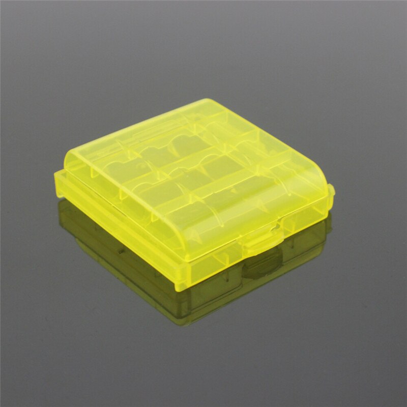 1 STKS Diverse Kleuren Plastic Batterij Opbergdozen Case Opslag Houder Batterij Cover voor 10440 14500 AA AAA Batterij doos: YELLOW