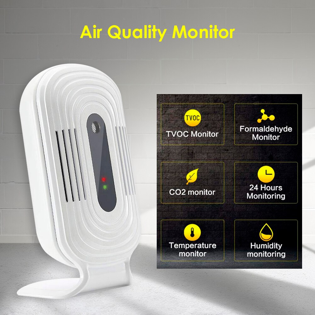 HCHO TVOC CO2 Meter Air Tester WiFi Home Temperature Humidity Portable Intelligent Sensor Temperature