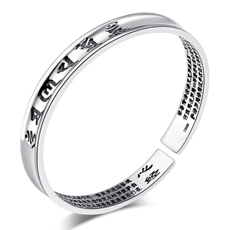 vintage 925 sterling zilver Mannen en vrouwen manchet armband bangles viking indian sieraden Eenvoudige pulseira: 3