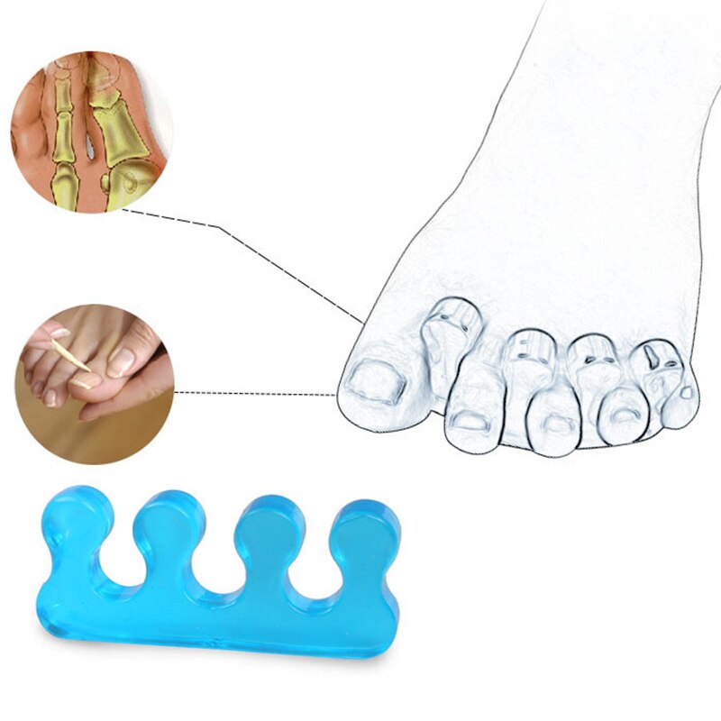 1 pair Silicone Soft Form Toe Separator / Finger Spacer For Manicure Pedicure Nail Tool Flexible Soft Silica Correction Tools