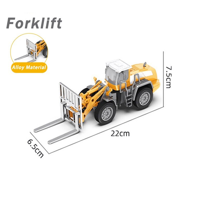 Ingegneria della lega Bulldozer gru costruzione camion RC Tower Designer per ragazzi gioca escavatore veicoli auto Set giocattoli per bambini: Forklift (no box)