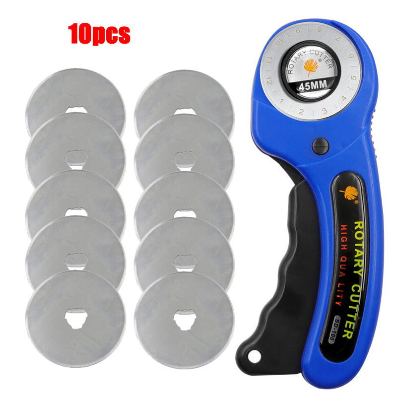 45mm LeatherCraft Rotary Cutter Leather Cutting Tool Fabric Cutter Circular Blade DIY Patchwork Sewing Quilting for leather tool: VIOLET/紫罗兰