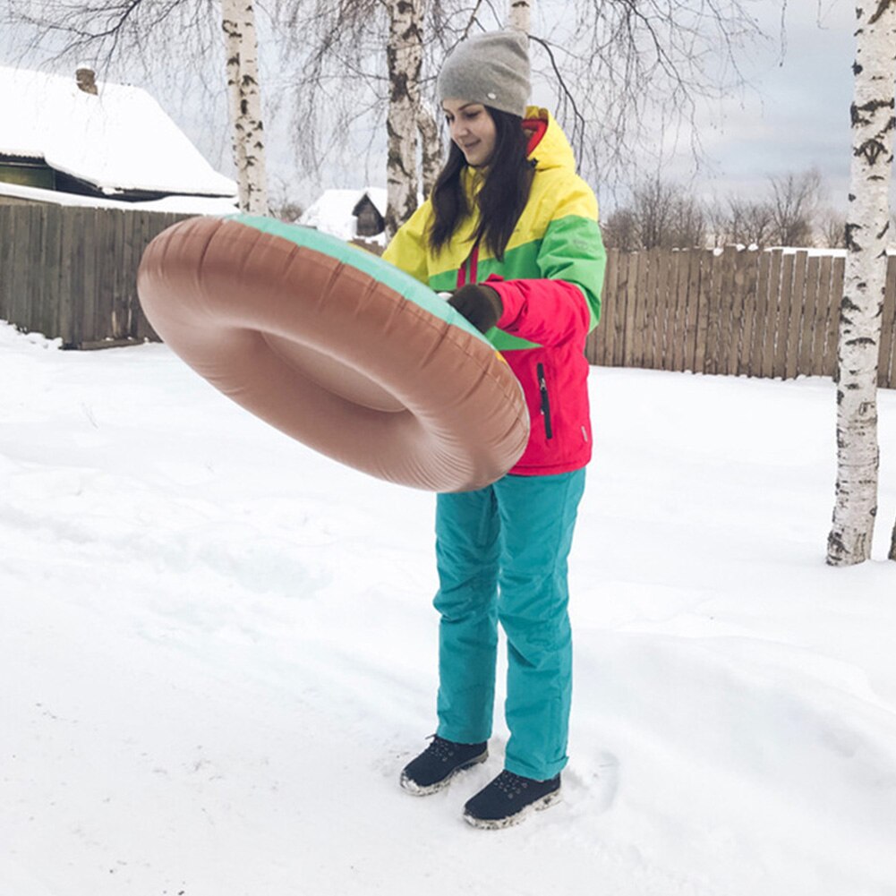 Sport enfants coussin de ski léger Flexible Tube de neige gonflable adulte forme de beignet hiver épaissi extérieur résistant à l'usure traîneau