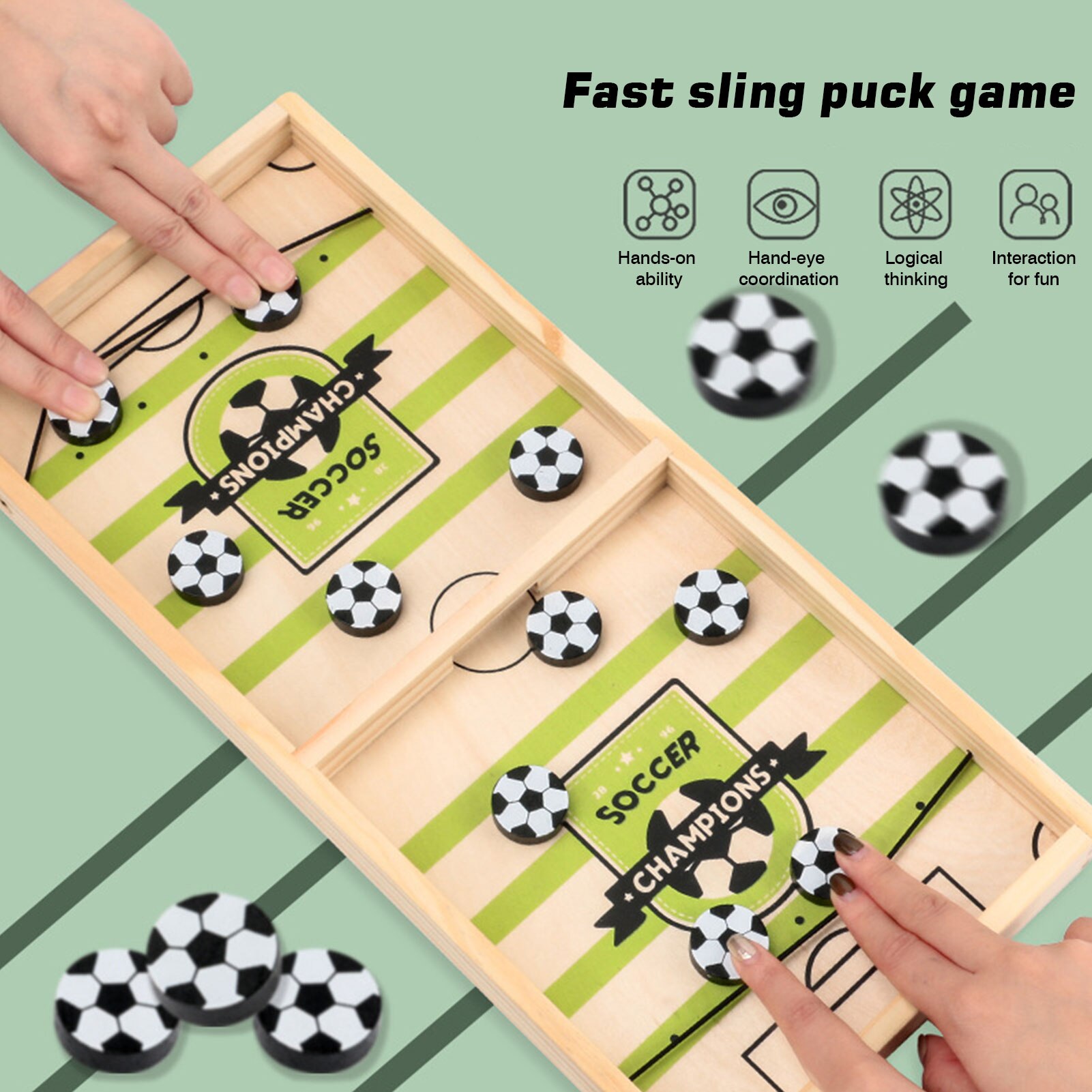 Juego de Pelota plegable para desenfundar rápido, dos en uno, para jugar al ajedrez, adecuado para niños y adultos, juegos de madera de Hockey