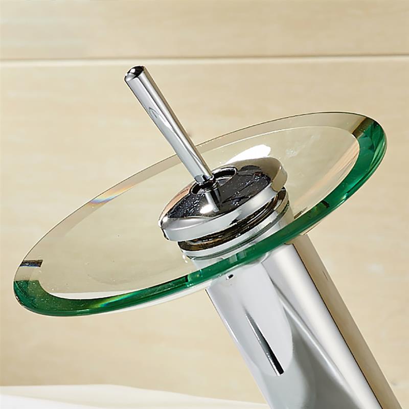 Glass Waterfall Shower Faucet Set Rain Waterfall Black Bathtub Shower System Deck Mounted Sink Faucet Shower Bath Mixer Tap