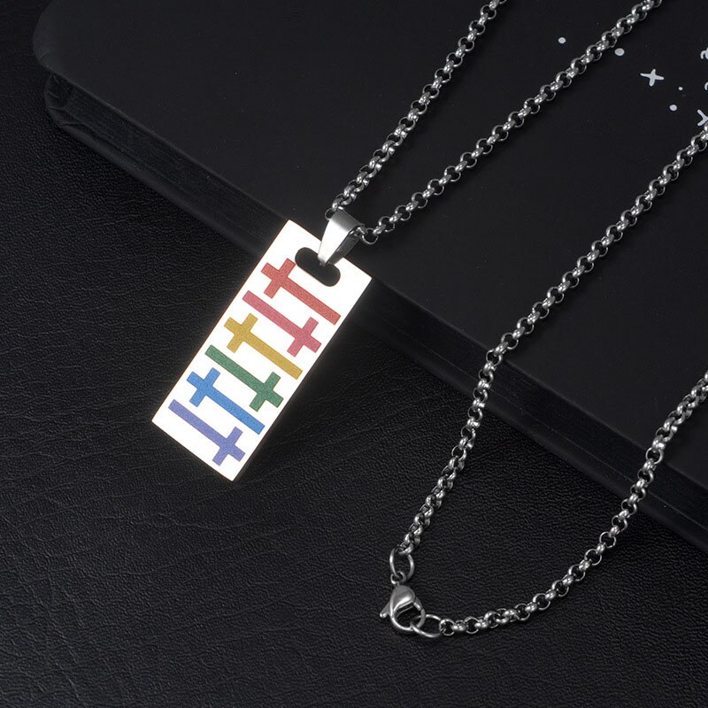 Regenboog Gay Pride Lgbt Rvs Driehoek Ketting Vrouwen Vriendschap Kettingen Mannen Hanger Sieraden: XLH014605