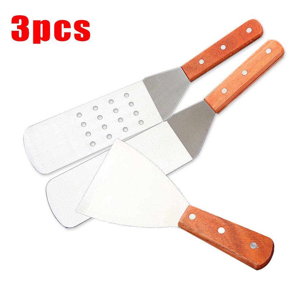 3PCS Griddle Utensils Kit Stainless Steel For Cookware Scraper Server Spatula BBQ Griddle Tool Kit Cooking Amazing Food