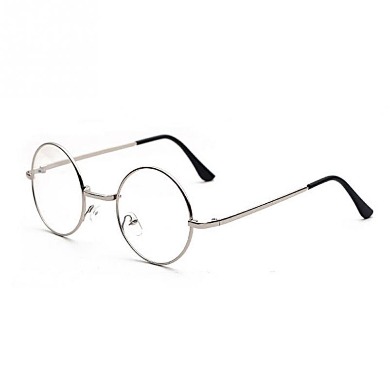 Round Metal Decorative Plain Eyewear Glass Unisex Optical Glasses UV Protective Windproof Eyeglasses