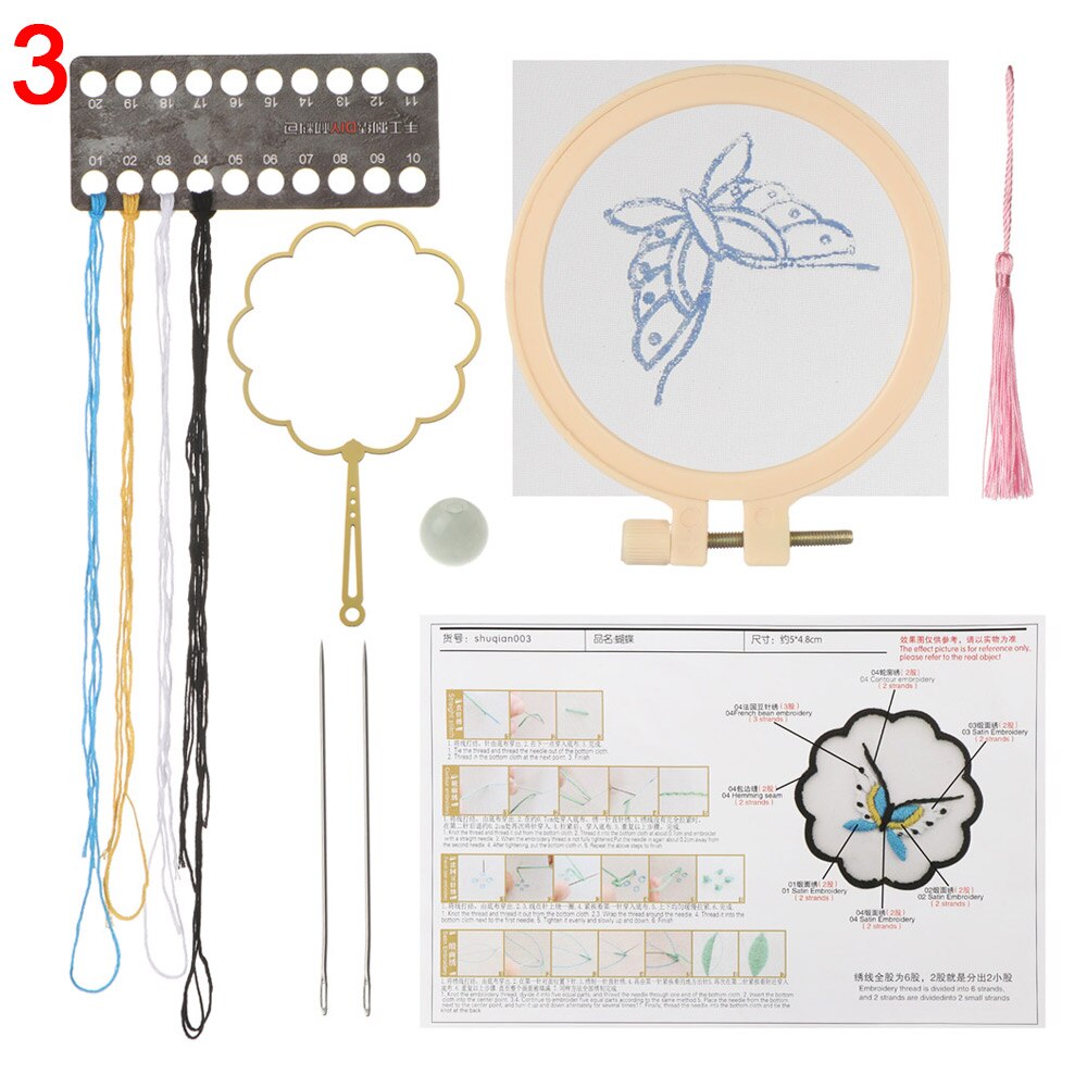 Chinese Style Embroidery Bookmark Set Tassel Book Mark Book Clip Cross Stitch Kit Needle Punch Needle Thread DIY Crafts Ornament: 3