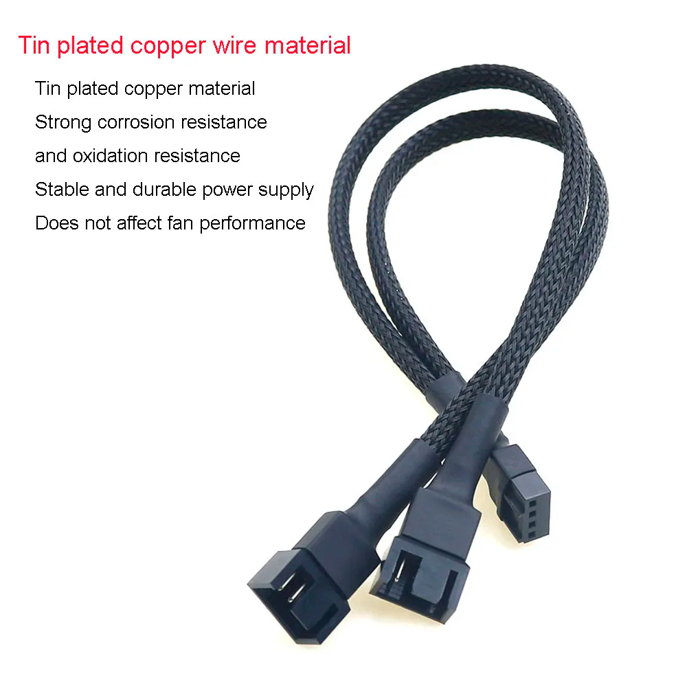 PWM Fan Splitter 4pin Adapter Cable 1 To 1 2 3 4 Computer CPU Fan Splitter PC Fan Extension Power Cable Fan Cooling Y Splitter