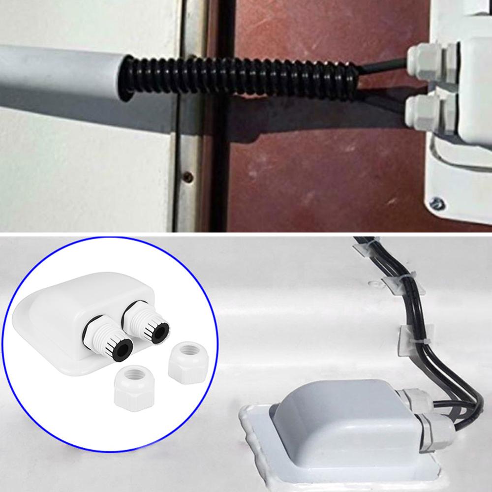 ABS Junction Box Double Cable Entry Gland For RV solar panel motorhomes Waterproof campervans caravans boats csv