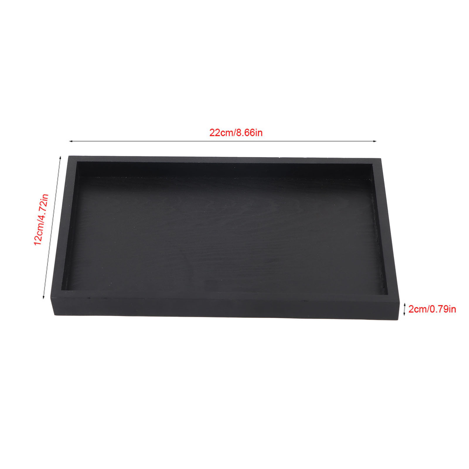 Rectangle Shape Solid Wood Tea Tray Coffee Snack Food Serving Tray Plate Restaurant Trays Black: Light Grey