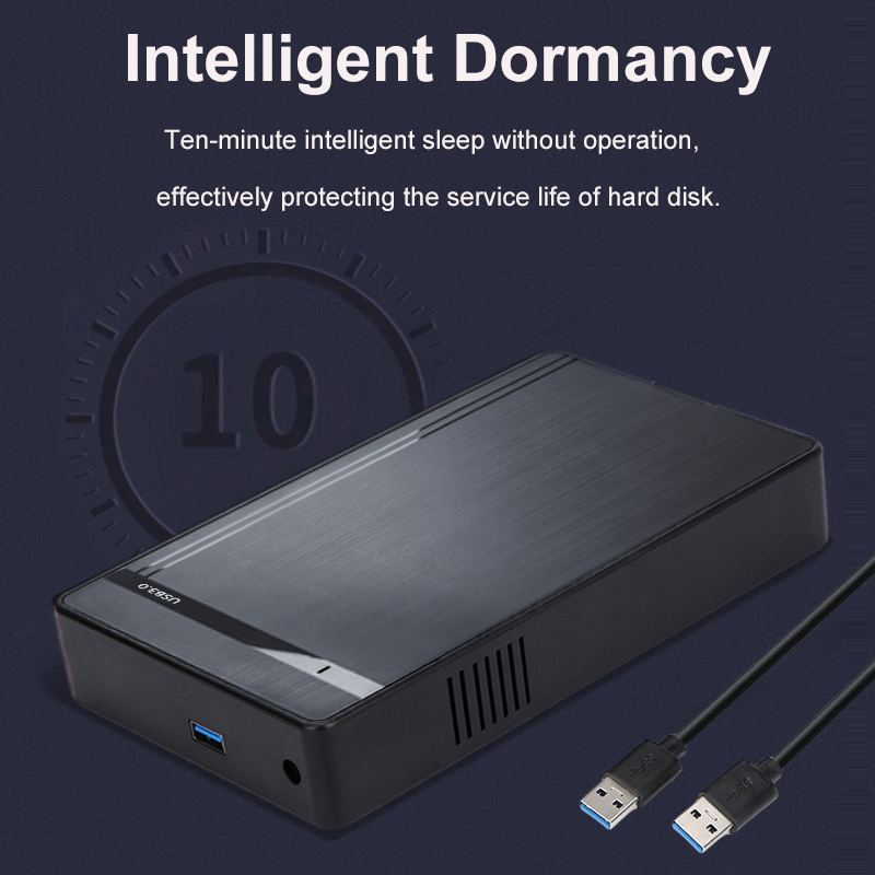 3.5 inch HDD Case USB 3.0 to SATA External Hard Drive Reader Support 10TB Hard Drive Enclosure High Speed Adapter for PC Laptop