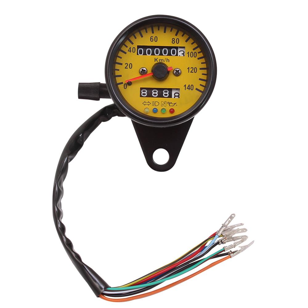 3 arten Universal- LED-hintergrundbeleuchtung Motorrad Dual Kilometerzähler KM/H Tacho Messgerät Mini retro Tachometer