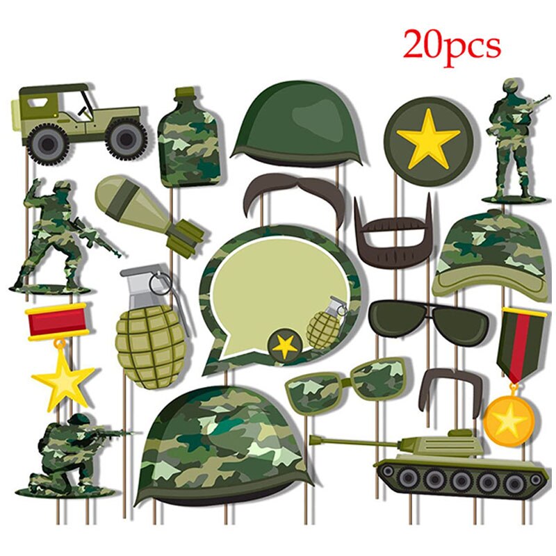 Camouflage Themafeest Decoraties Army Wegwerp Servies Cup Servetten Banners Baby Shower Kids Camo Verjaardag Feestartikelen: D