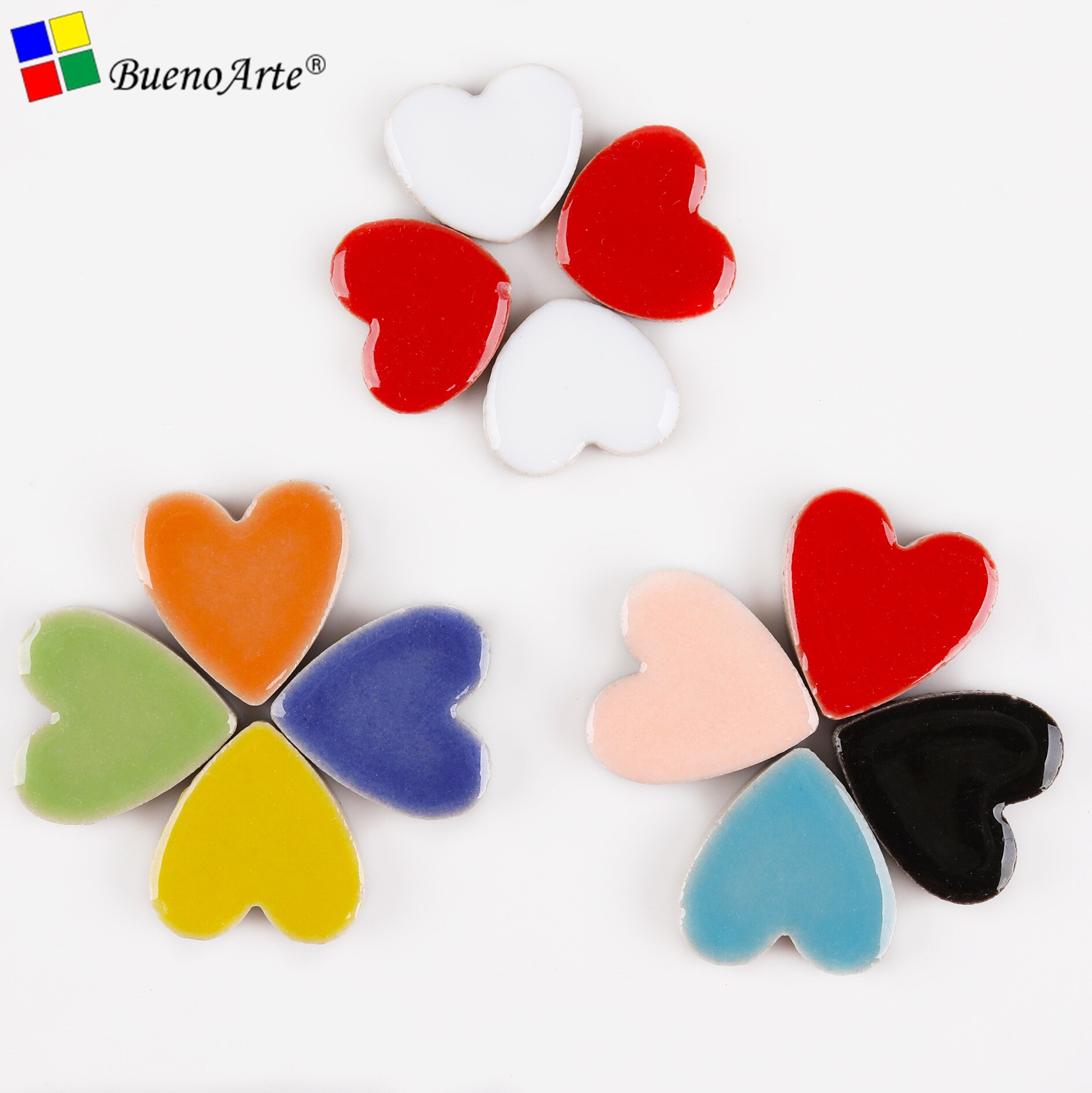 100g Bagged Love Shaped Ceramic Mosaic DIY Hand Decorative Materials Bathroom Tiles Bulk Arts Crafts