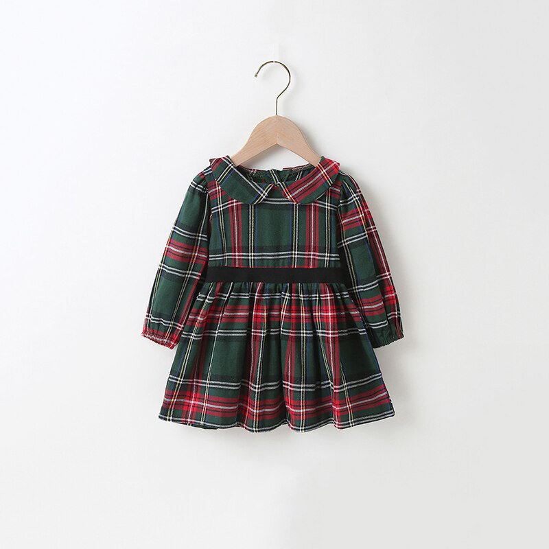 Baby Long Sleeve Dress Newborn Plaid Long Sleeve Dress