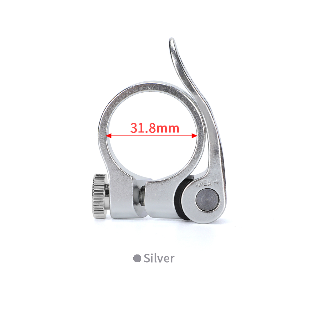 Ouo Quick Release Zadelpenklem Aluminium Fiets Zadel Klem 31 8 Mtb 27.2 Zadelpen Sluiting Onderdelen Voor Fiets: 31.8mm silver clamp