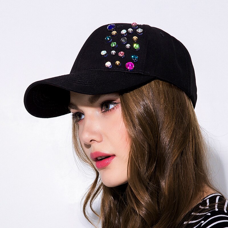 Gzhilovingl bomuld diamant baseball cap snapaback hat til kvinder solid voksen casual piger justerbare baseball caps