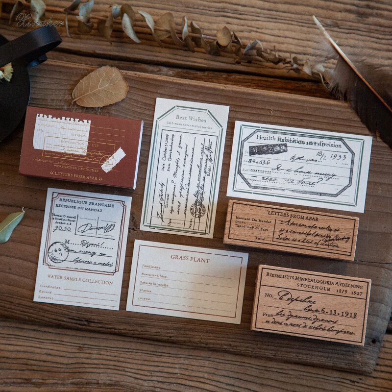 årgang personlig brev beste ønsker notater stempel diy tre gummistempler til scrapbooking skrivesaker scrapbooking standard stempel