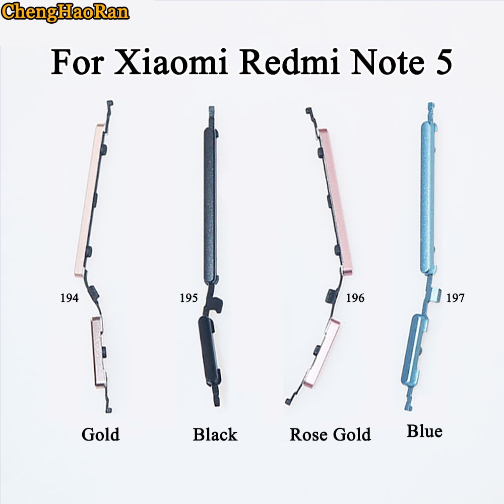 ChengHaoRan-botón en el lateral de volumen y encender y apagar para Xiaomi Redmi Note 5, piezas de reparación de repuesto, 1 Uds.