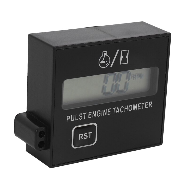 Gasoline Digital Engine Tachometer Inductive Pulse Tachometer Waterproof with Battery for Chain Saw Mower 2/4 Stroke