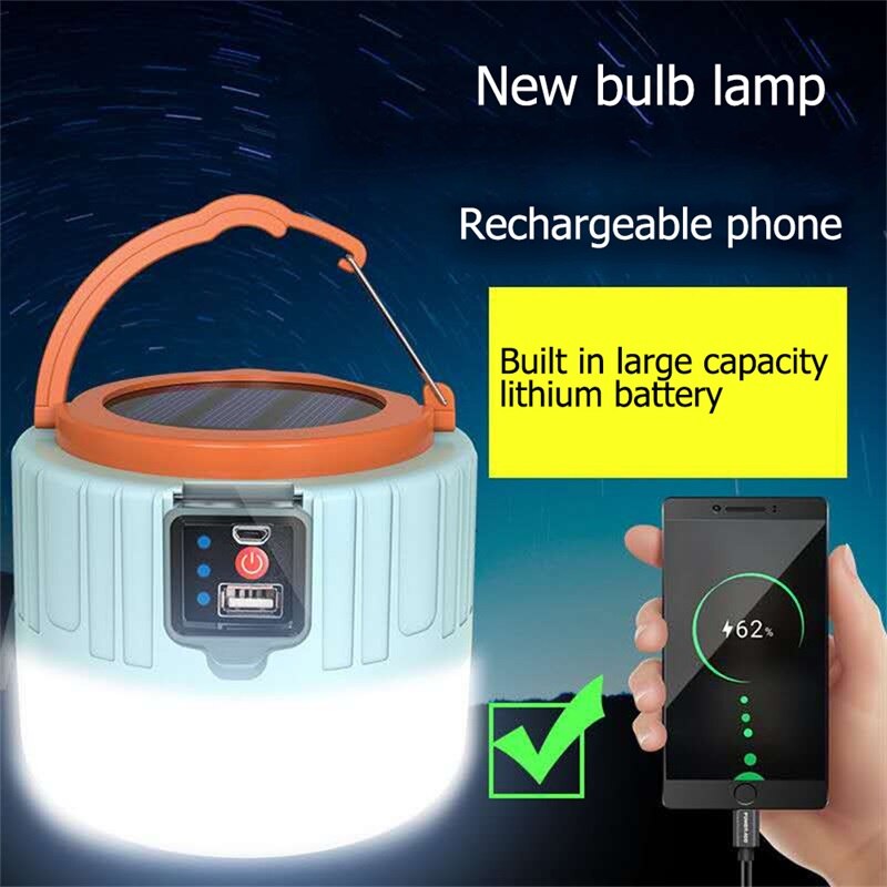 Outela Solar Draagbare Lantaarns Afstandsbediening Tent Licht Super Heldere Avondmarkt Licht Camping Licht